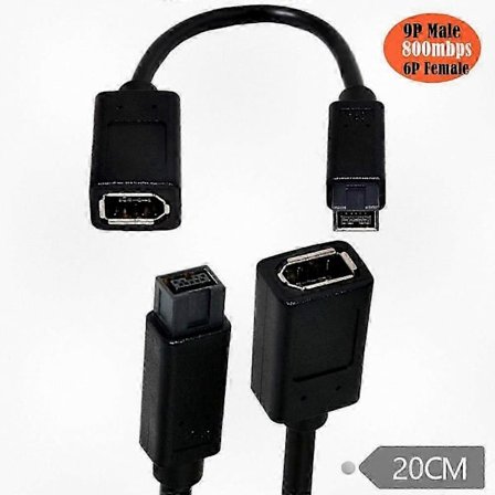 Firewire 400 til 800 kabel med 6-pin hun til 9-pin han-tilslutning, kompatibel med visse mærker