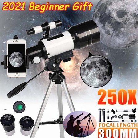 70 mm bländare monokulärt HD 150X astronomiskt teleskop