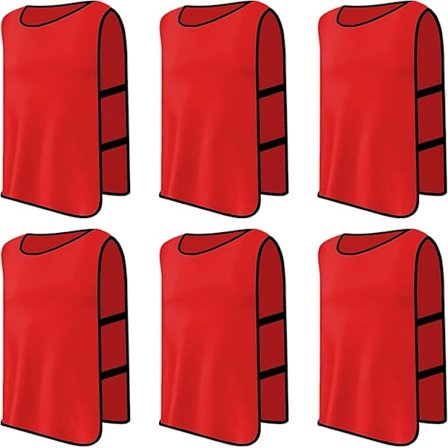 6 stk. Fotballvester, Trening Fotball Seddel, Scrimmage Treningsvest, Gjenbrukbar Sport Sele, Størrelse XL