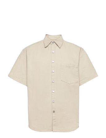 Shirt Over D Ss Twill Lyhythihainen Paita Beige Schnayderman's