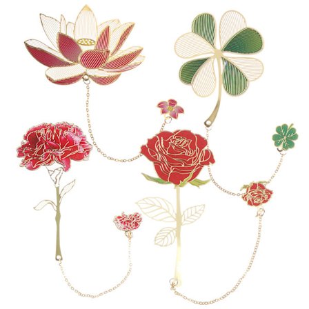 4 Pack Messing Bogmærke Book Clip KÆDE