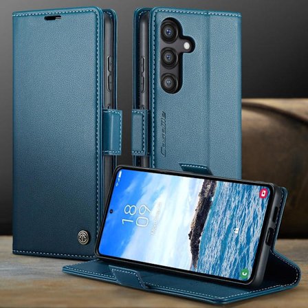 (Til Samsung Galaxy S22) Læderetui med RFID-beskyttelse og magnetlukning til telefon