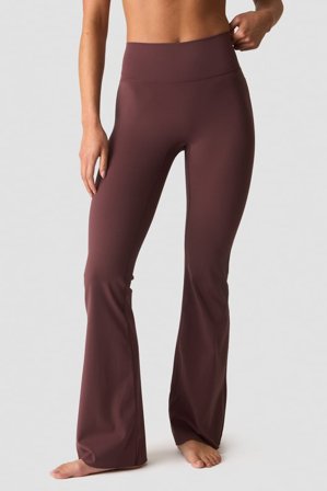 ICANIWILL - Nimble No-rise Flared Tights Dull Berry Red - Treningstights - Dame - ICIW