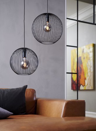 Beroni taklampe Ø45 - sort