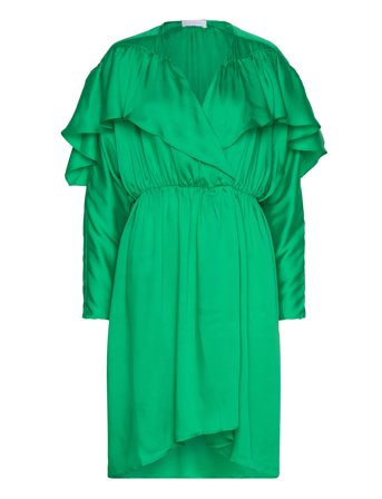 2Nd Mavis - Drapy Twill Solid Dresses Party Dresses Grønn 2NDDAY*Betinget Tilbud