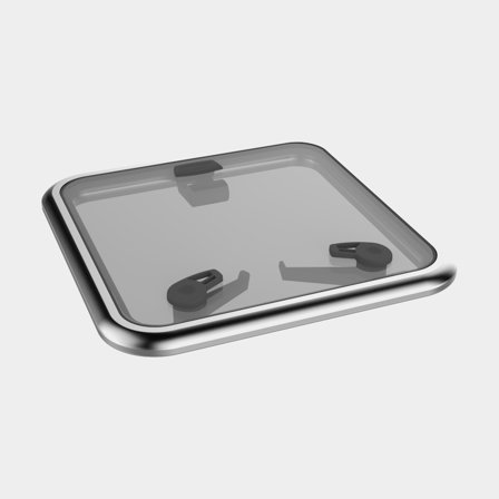 Portello di coperta Lewmar Medium Profile 44, con cerniera a frizione, 180°, 442 x 442 mm (dimensioni del foro), 513 x 513 mm (dimensioni esterne), 