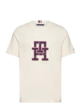 Monogram 85 Tee T-shirts Short-sleeved Creme Tommy Hilfiger*Betinget Tilbud