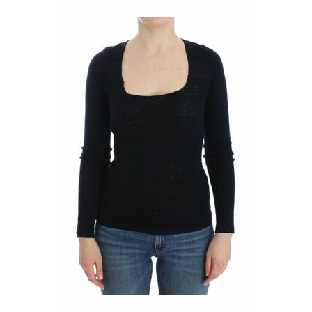 Ermanno Scervino Knitted Wool Stretch Sweater Blå, Dame