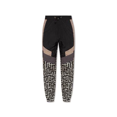 Balmain, Nylon trousers Zwart, Heren, Maat:L