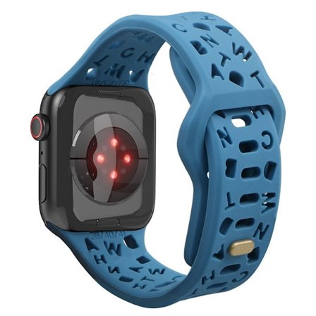 Apple Watch Series 8 (45mm) / Watch Ultra klockarmband i silikon med ihålig bokstav - Himmelsblå
