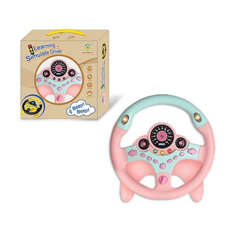 Lasten leikkiohjauspyörä, apukuljettajan leikkiohjauspyörä valoilla ja musiikilla
