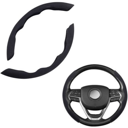 Deksel til ratt, bilrattdeksel, skinnrattdeksel, sklisikkert, universelt, 38 cm/15 tommers rattdeksel