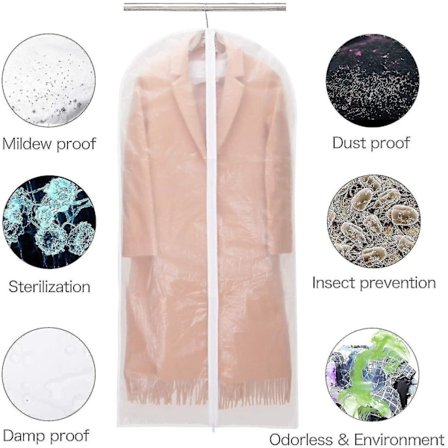 6 stk. Tøjposer Transparent Tøjcover, Med Lynlås Tingquan