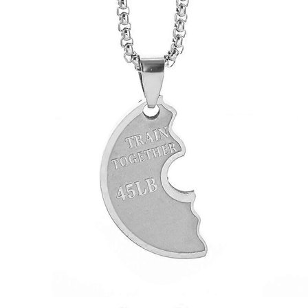 Halsband med hänge i titan stål gym skivstång rostfritt stål kedja tyngdlyftningsplatta bodybuilding gym smycken par gåva