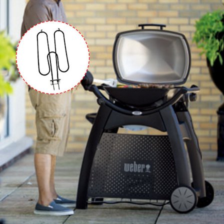 Grillvarmer for Weber Elektriske Griller 66631 / 65621 Varmeelement (230v 2200w) Q140 / Q1400 Eu (CA)