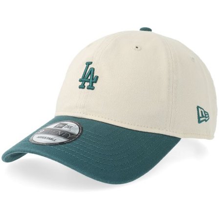 New Era - MLB Beige unconstructed Keps - Los Angeles Dodgers Mini Logo 9TWENTY Light Terracotta/Pine Green Dad Cap @ Hatstore