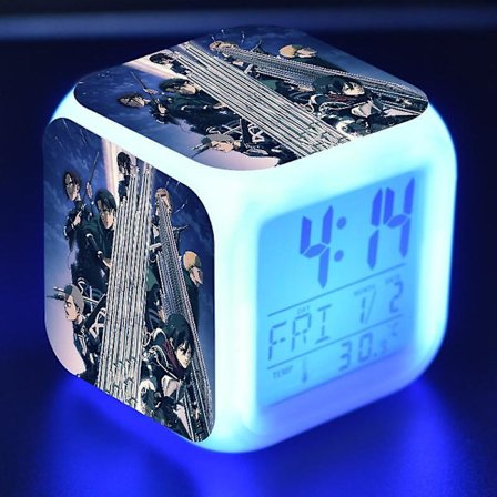 Attack On Titan Animation Peripheral Colorful Color Change Gift Creative Alarm Clock Child Alarm Clock Gift-a25
