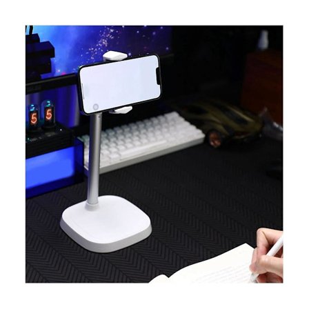 Stativ for mobiltelefon på skrivebord, 360 graders rotasjon for live-streaming, rund base, smarttelefon