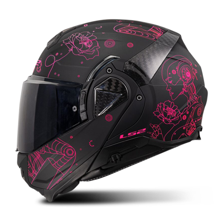 LS2 FF910 Advant II Öppningsbar Hjälm Svart/Rosa XL