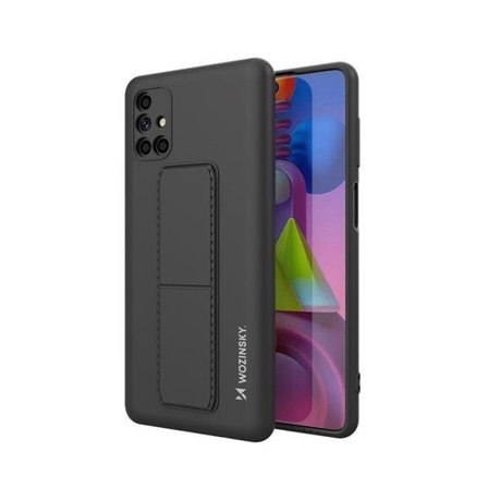 Wozinsky Kickstand Case silikoni tapauksessa jalusta Samsung Galaxy M51 musta