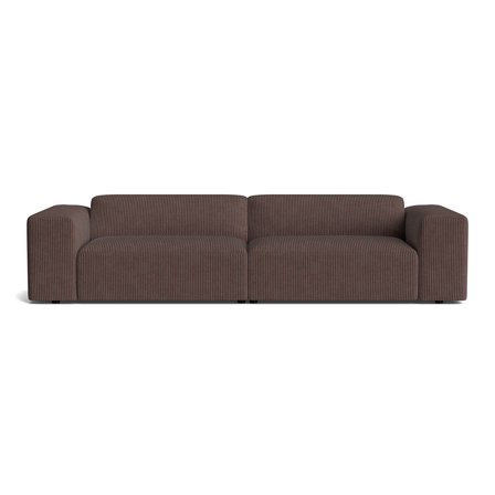 Soma XL 3-Sitzer-Sofa in Lincoln Braun, modernes Design mit Cord-Muster, hochwertige Nozag-Federung, komfortables Polstersofa, Maße 75cm.