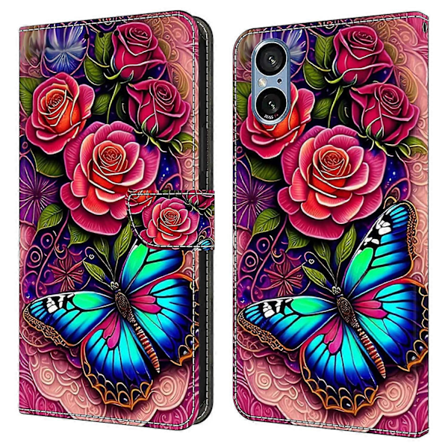 Sony Xperia 5 V -kotelo PU-nahkalompakko puhelinkotelo jalustalla