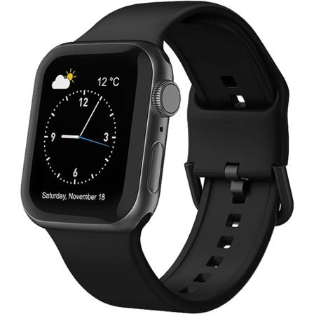 Urheilunauha yhteensopiva Apple Watch -nauhojen kanssa 49 mm 45 mm 44 mm 42 mm, Pehmeä silikoniranneke Vaihtohihna klassisen soljen kanssa naisille ja