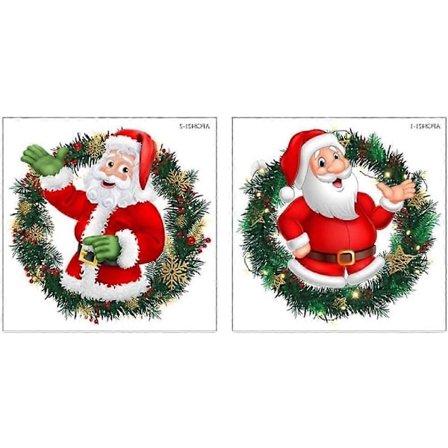 Jouluikkunatarrat Pyöreät Ikkunan Koriste Tarrat Tarrat Jouluikkunatarrat Joulupukki Ikkuna