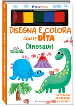 Dinosauri. Disegna e colora con le dita. Ediz. a spirale. Con 5 inchiostri colorati per dita Elizabeth Golding