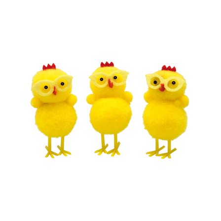 Påskkycklingar Med Glasögon Dekoration 3-pack - Partyninja.se
