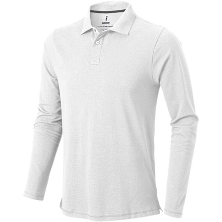 Elevate Mens Oakville Långärmad Poloskjorta XL Vit