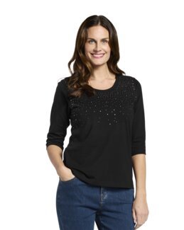 Glitrende top Sort - 36/38 - Åshild