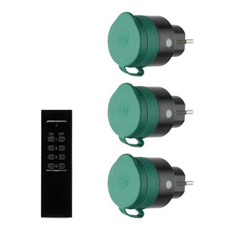 Fjernbetjente udendørs stikkontakter – 3 stk med fjernbetjening