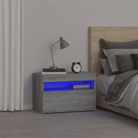 vidaXL S ngp yt LED-valaistuksella harmaa sonoma 60x35x40 cm Gr 13230