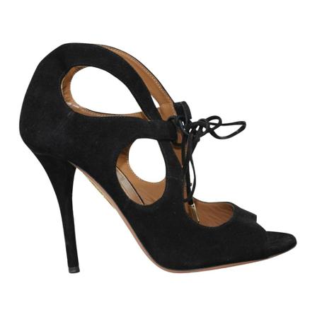 Aquazzura Pre-owned, Pre-owned Sandals Zwart, Dames, Maat:36 EU