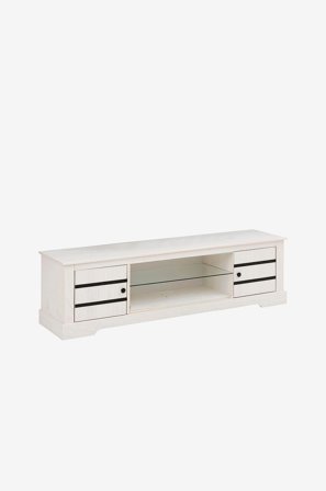 Loft24 - Lav skjenk Loki 2 dører/1 glasshylle - Hvit - TV-benker & mediebenker - Fra Homeroom