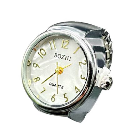 Kreativ-klokke ring gull moteriktig fingerring rund klokke par ring smykker for tenåringer kvartsklokker fingerring