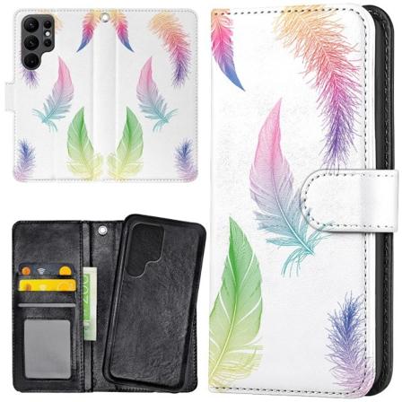 Samsung Galaxy S22 Ultra - Lommebok Deksel Fjær Multicolor