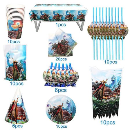 83 st Raya och den sista draken tema barnkalas hatt festdekorationer Raya papperstallrikar koppar pojkar babyshower tillbehör (FMY)