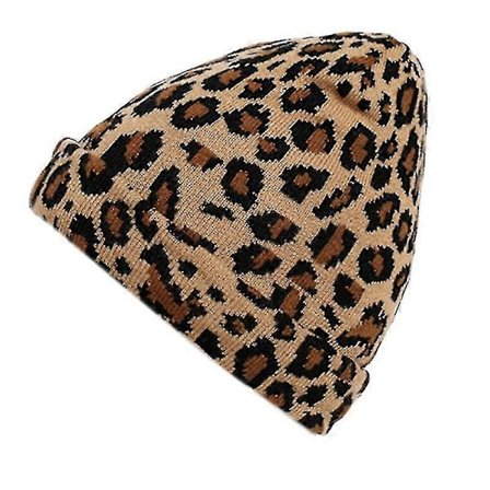 Mote Leopard-trykk Strikket Lue Ullue For Utendørsaktiviteter