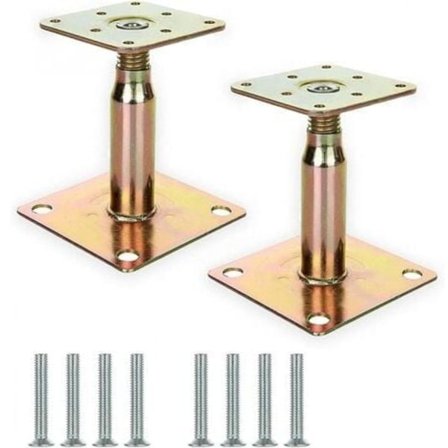 Sett med 2 justerbare galvaniserte stolpesko, 100–150 mm, kraftig takstøtte for konstruksjon