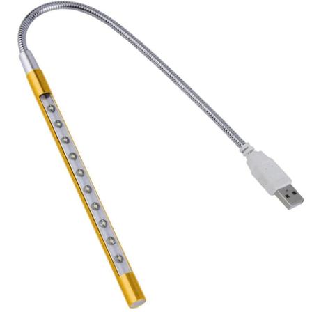LED USB-lampe - Berøringsbryter Bærbar Dimbar Boklampe Fleksibelt Lys Gull