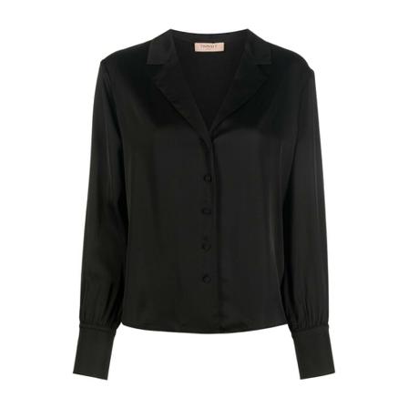 Twinset Plain Shirt Sort, Dame Skjorter