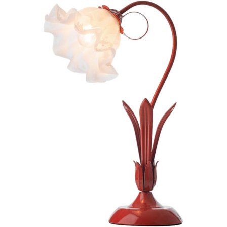 Blomsterbordslampa Grön Liten Bordslampa Floral Bionisk med Glaslampa