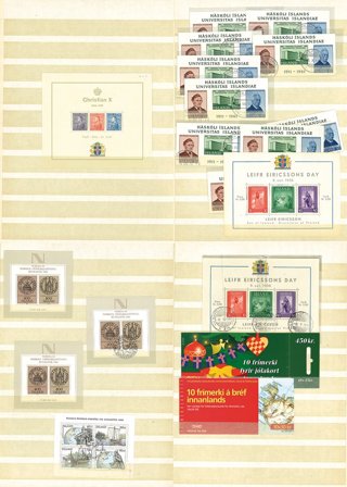 Island - Samling af miniark og hæfter i 1 insticksbok