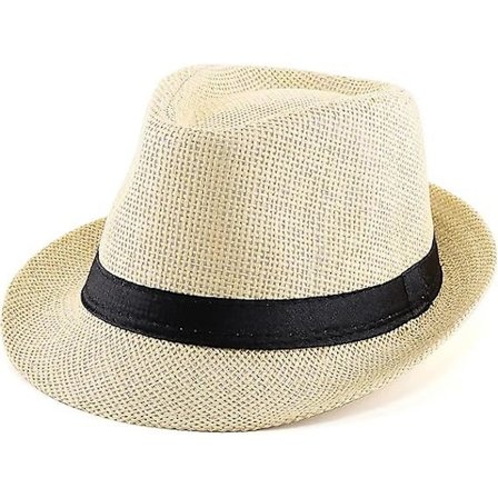 Unisex Fedora Hatt Trilby Halmhattar Sommar Panama Strand Solhatt, Beige