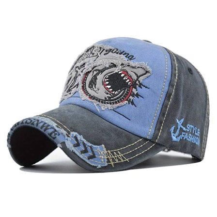 Shark Color Block Vintage tvättad bomull cap