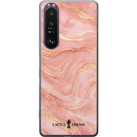 Kompatibelt Mobildeksel til Sony Sony Xperia 1 III Cactus and Friends – RoseGoldFlow