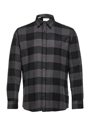 Slhregbox Shirt Ls Check Black Selected Homme