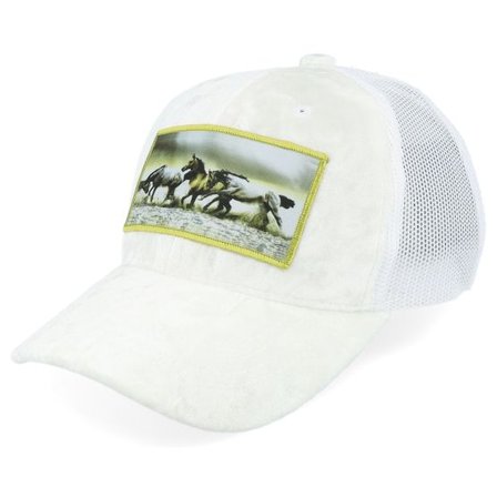 Calza Pennello - Vit trucker Keps - Kids Wild Horses Velvet White Trucker @ Hatstore